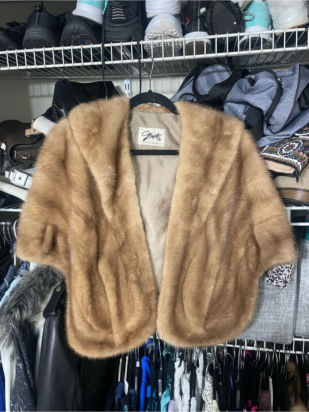 Genuine mink vintage baige stole fur